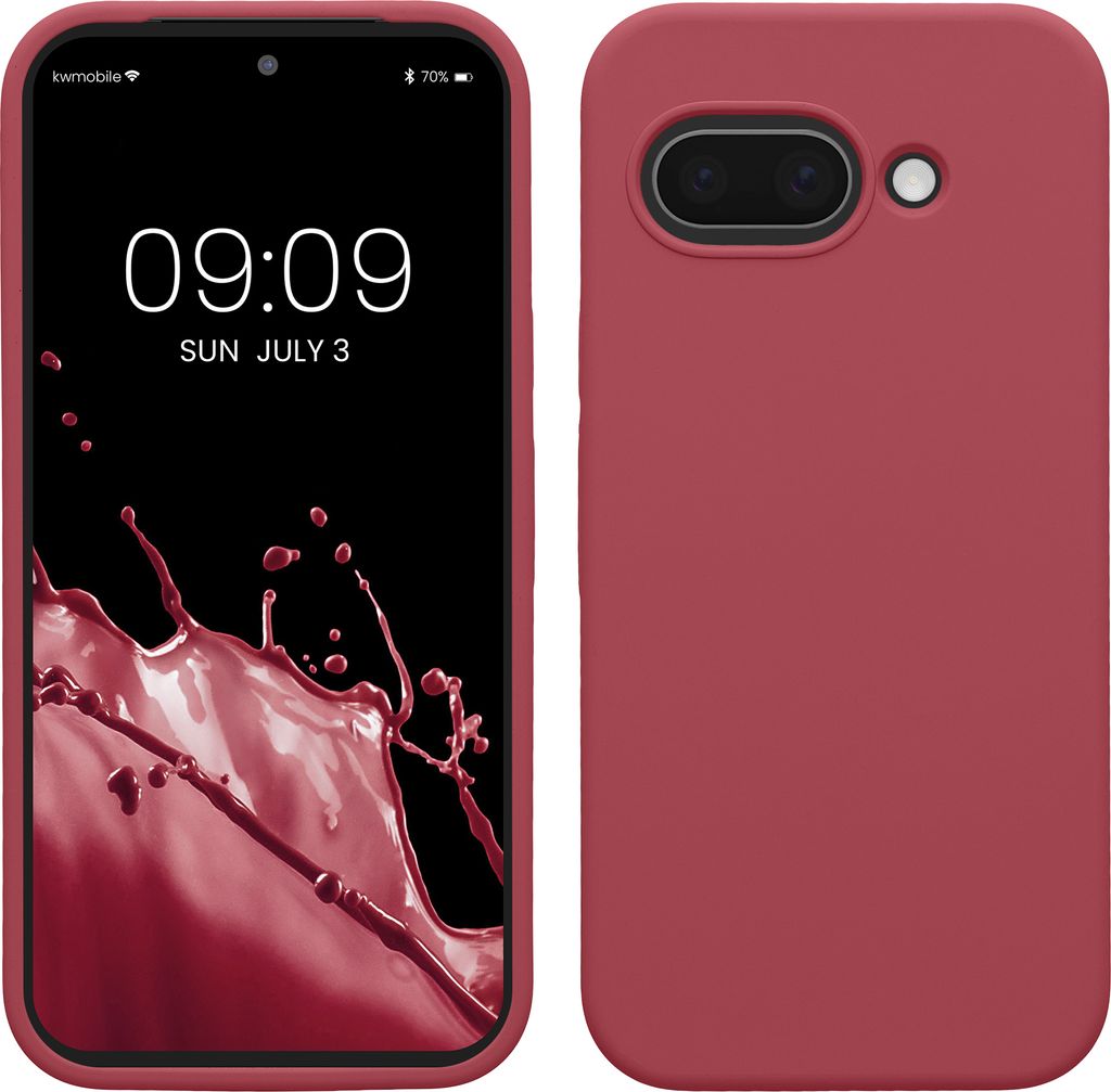kwmobile Handyhülle für Google Pixel 9a Hülle, für Pixel 9a Case - Hülle Silikon - kabelloses Laden - Dark Rose