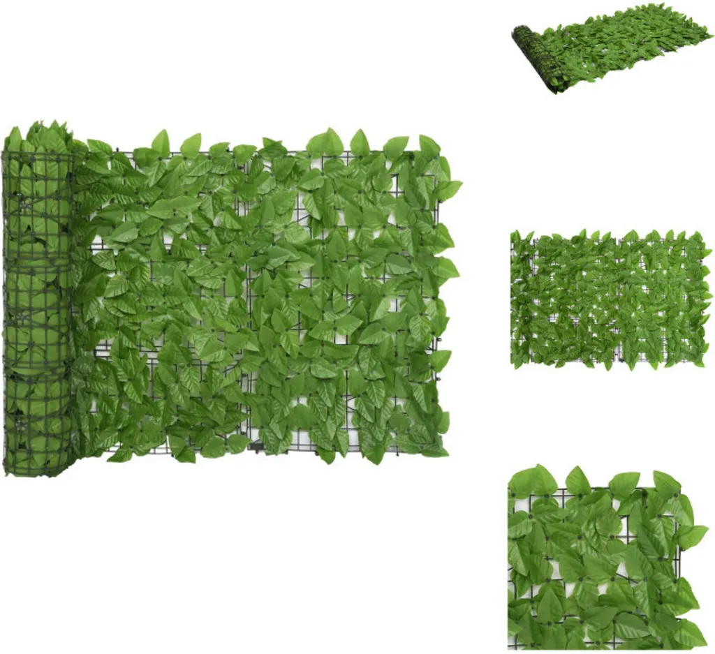 vidaXL Paravento per balconi con foglie verdi 500x75 cm - Ombrelloni e tende da sole