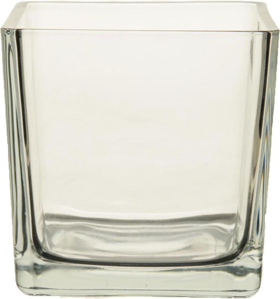 INNA-Glas Glas Übertopf Kim AIR, klar, 14x14x14 cm - Teelichtglas Cube