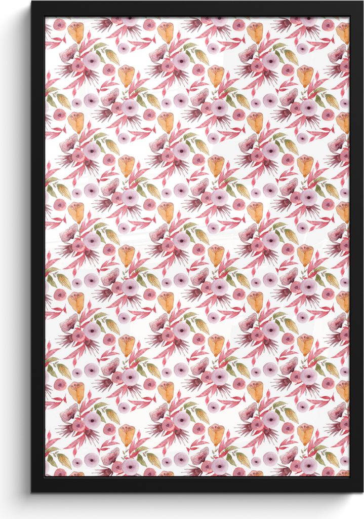 MuchoWow MuchoWow Gerahmtes Poster Blumen - Blüte - Farben 40x60 cm - Poster mit zchwarzem Bilderrahmen - Papierdruck - Wandbilder