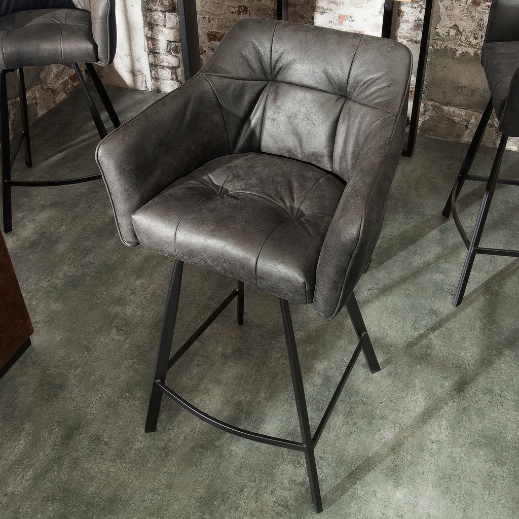 riess-ambiente Retro Barstuhl LOFT 100cm antik grau Produktbild