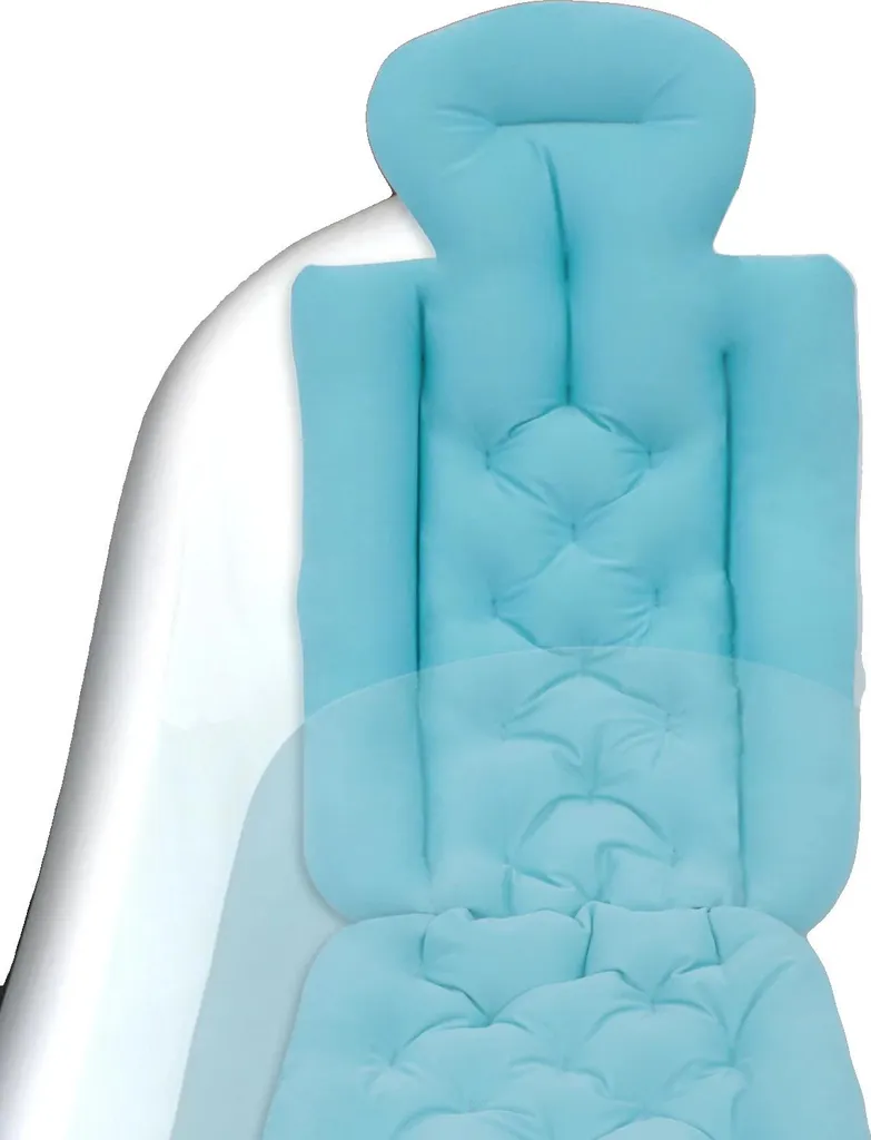Appuie-tête de baignoire bleu - Ergonomique et tissu élastique doux