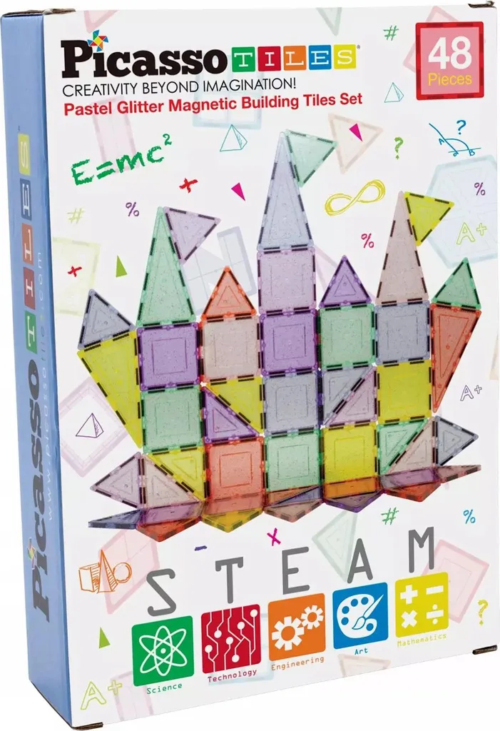 Blocchi Magnetici PicassoTiles 48 Pezzi - Costruzioni Educative Bambini