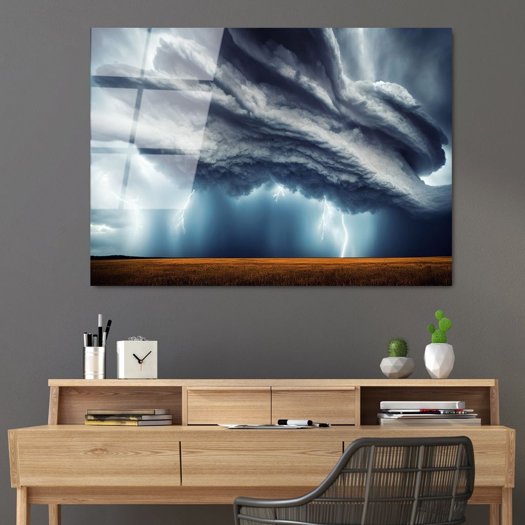 Wallity, UV-110 70 x 100, Dekorative Malerei aus gehärtetem Glas, 100 % gehärtetes Glas, Mehrfarbig, 70 x 100 cm