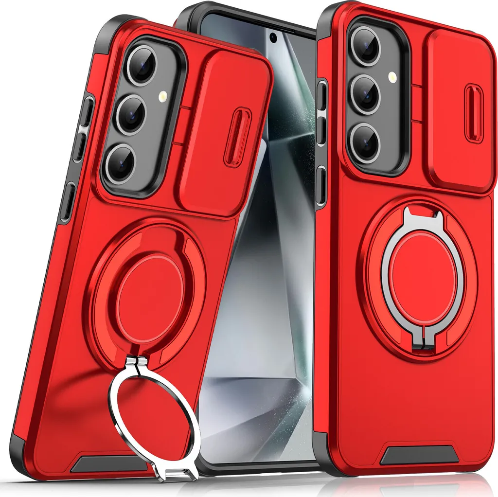 Cover Slim-Armor Samsung S25 Rosso: Magnetica e Copri Camera