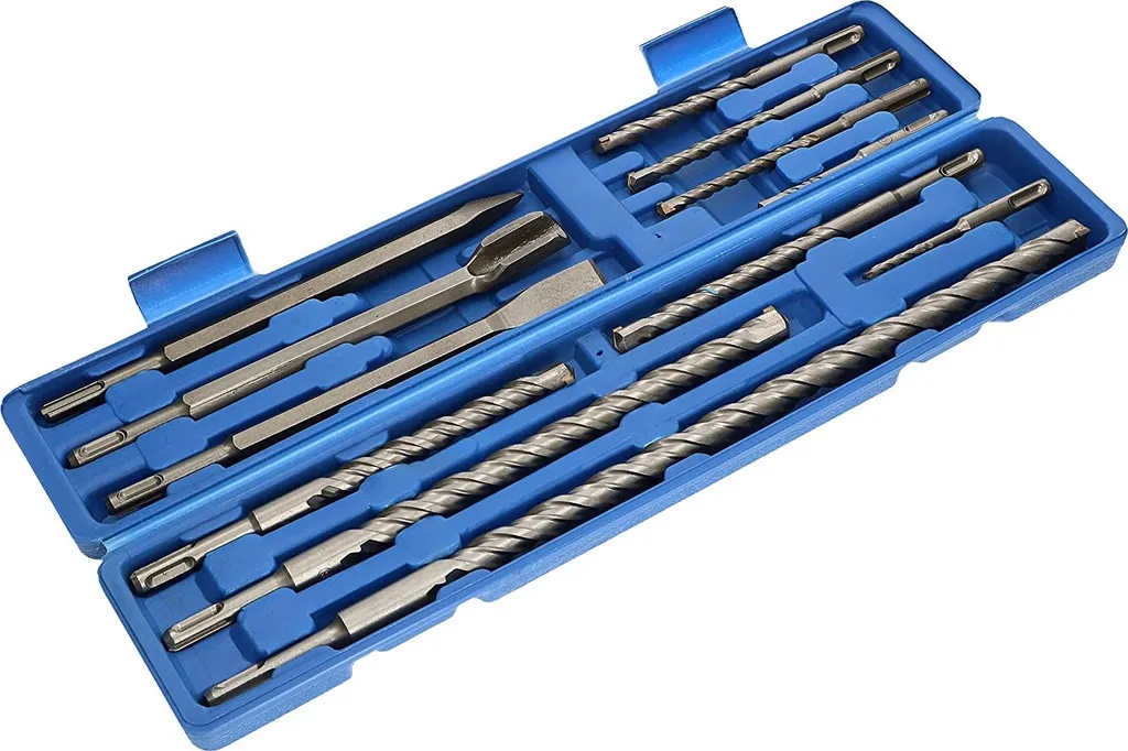 Forets et Burins SDS-Plus Set de 12 Pièces Haute Résistance Béton