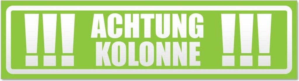 Kiwistar Achtung Kolonne invertiert Magnetschild Schild magnetisch - 45cm Lindgrün - Magnetfolie für Auto PKW Kfz