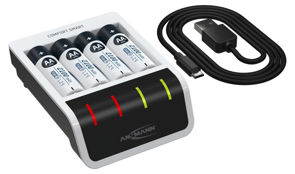 ANSMANN Akku Ladegerät für 4x AAA AA Akkus, inkl. 4x AA Produktbild 