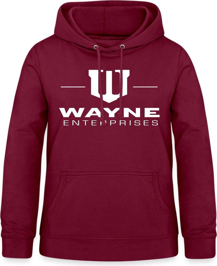 Spreadshirt Batman Wayne Enterprises Damen Hoodie, XXL, Bordeaux