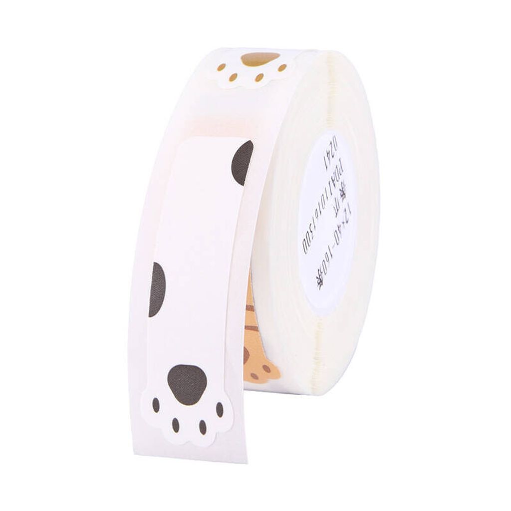 Niimbot Thermoetiketten, 12x40 mm, 1 x Rolle mit 160 Stck, Tatzenmuster