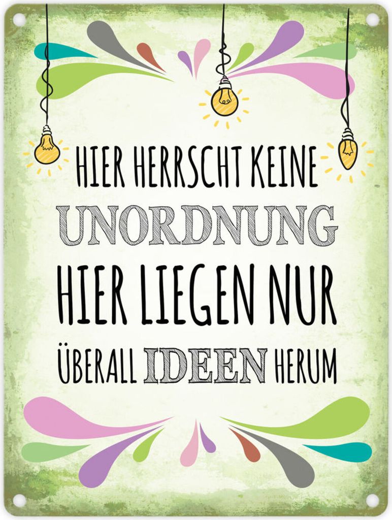 Metallschild mit Spruch: Hier herrscht keine Unordnung, ... Produktbild 