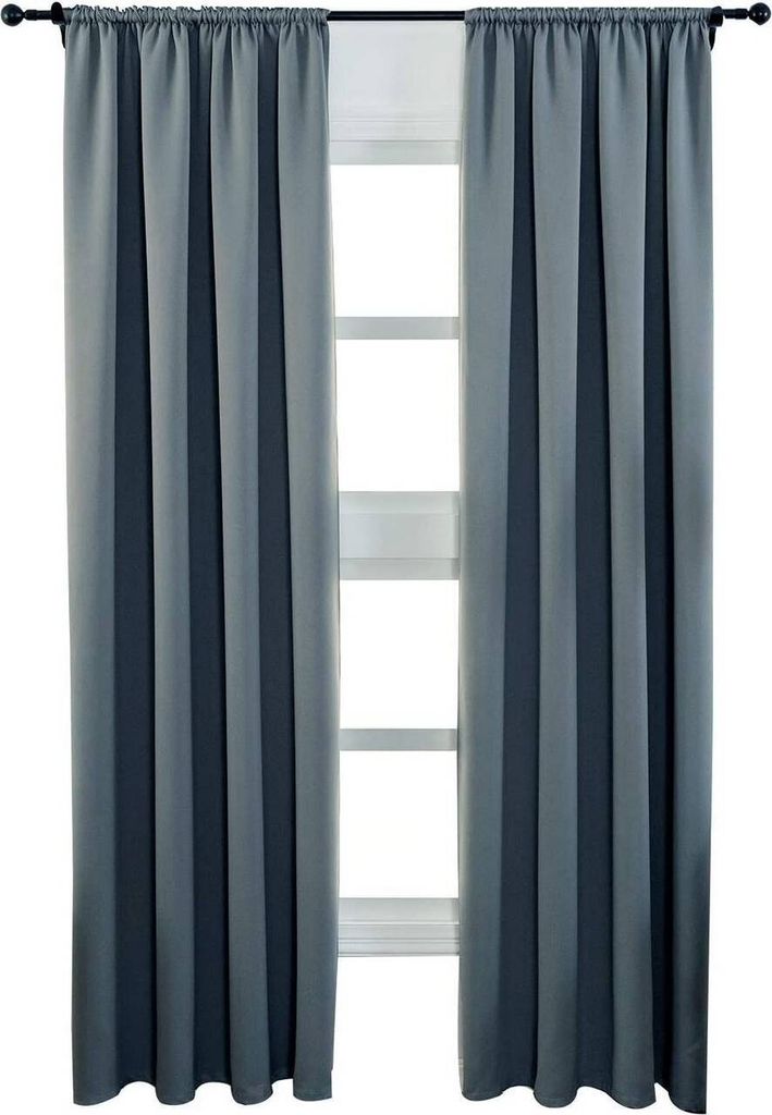 WOLTU 2er Set Gardine blickdicht 250 g/m² mit Kräuselband : Produktbild 