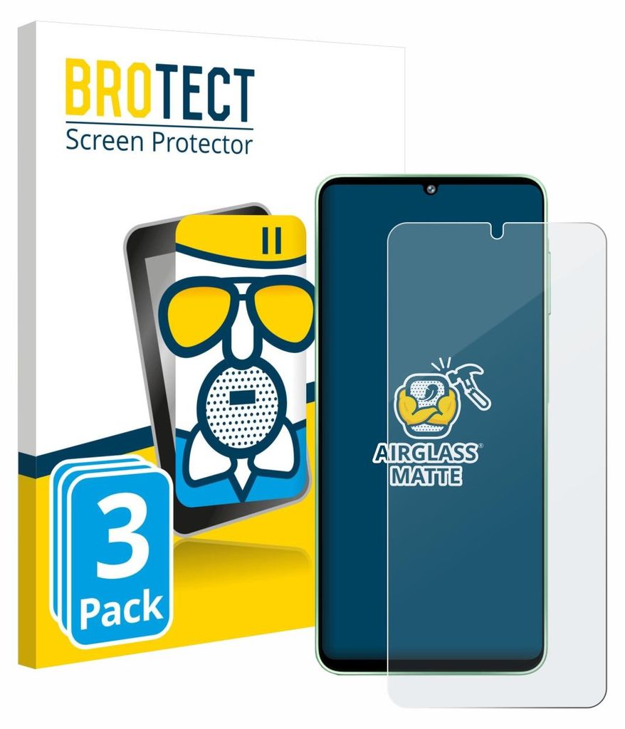 3x BROTECT Entspiegelungs Schutzglas für Samsung Galaxy F70e Schutzfolie Panzer Folie Glas Display Schutz matt