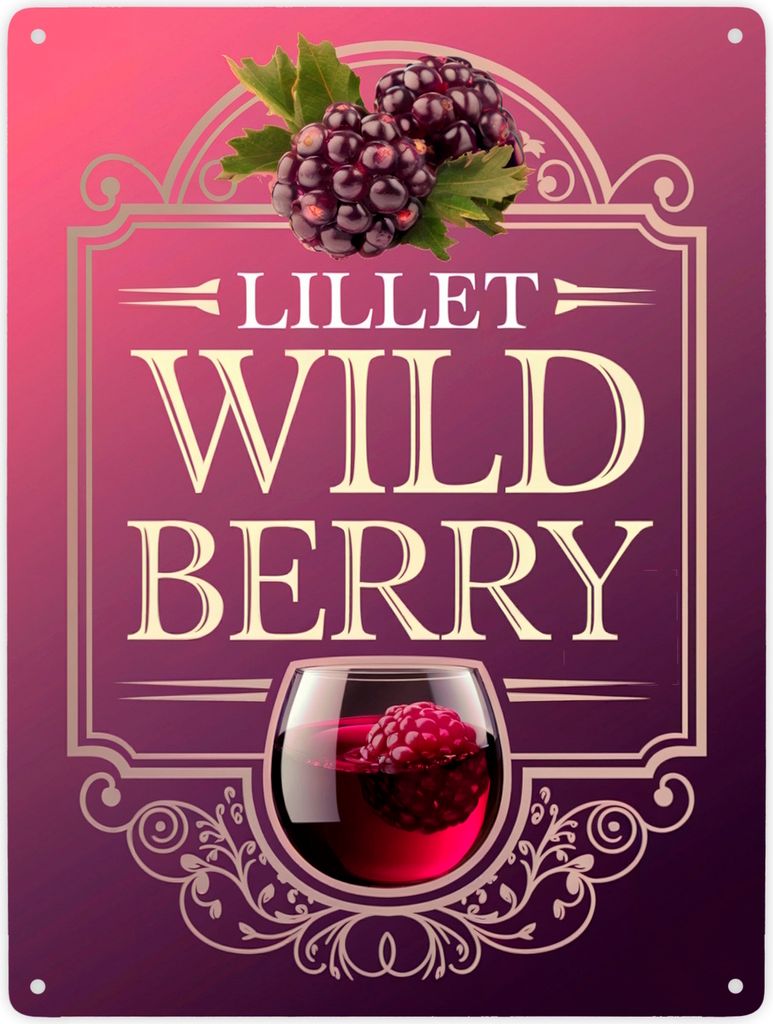 LILLET WILD BERRY Metallschild XXL in 28x38 cm