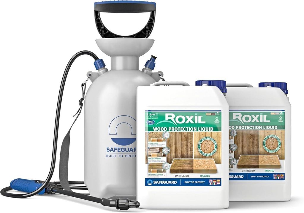 Roxil Holzlasur (2 x 5 L & Sprayer) - Bis zu 10 Jahre Produktbild 