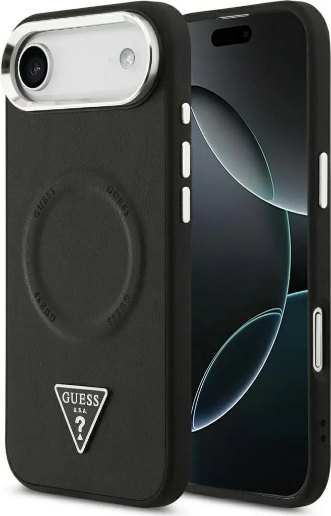 Custodia Guess iPhone 17 Air MagSafe Black Triangle Logo Luxury Case