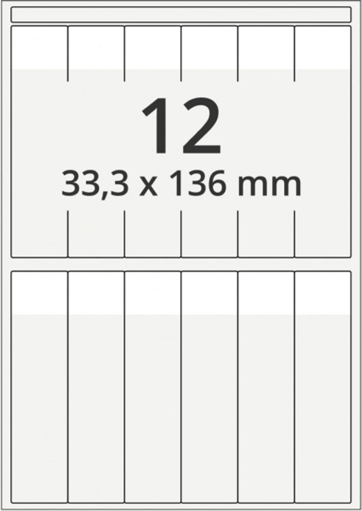 Kabelmarkierer,z. Bedrucken,Schriftfeld weiß,Polyesterfolie,33,3x136mm,100BOG/VE