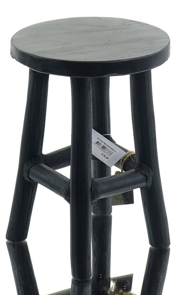 VAN DER LEEDEN Schemel Schwarz Ø 20 cm - Teakholz massiv Produktbild 