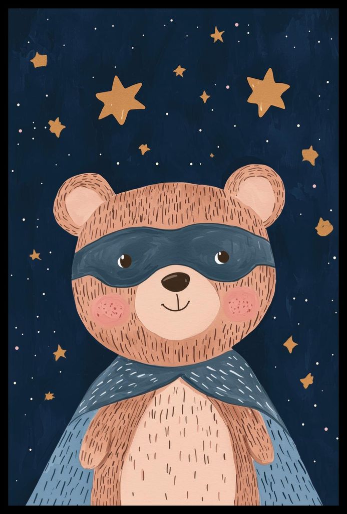 Plakat 40x60cm Muster für Kinder, Junge fürs Zimmer - Superbär