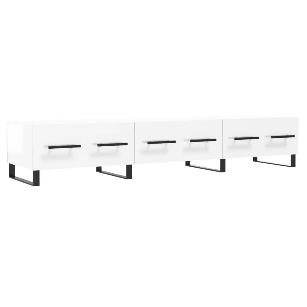 Mobile TV Bianco Lucido 150x36x30 cm | Porta TV Moderno in Legno