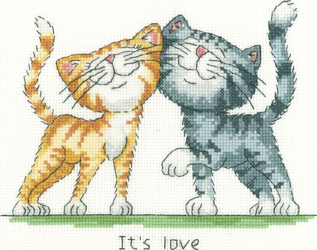 Heritage Kreuzstich Set Aida "Es ist Liebe", Zählmuster, SHIL1073-A, 19x15cm