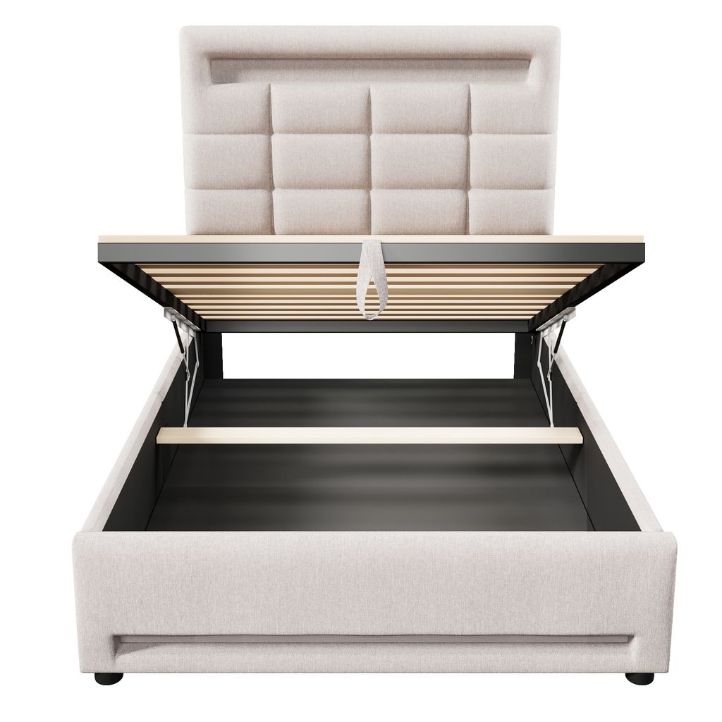 Flieks Polsterbett 90x200cm mit USB, Boxspringbett Produktbild 