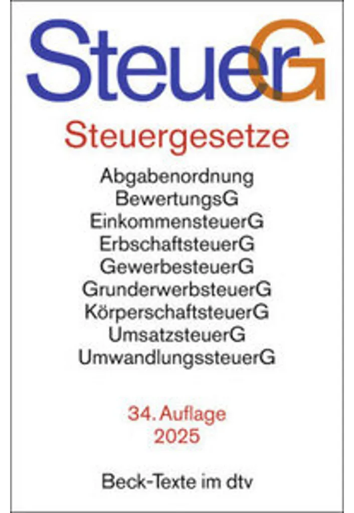 Code Fiscal Allemand Steuergesetze Version Intégrale avec Index