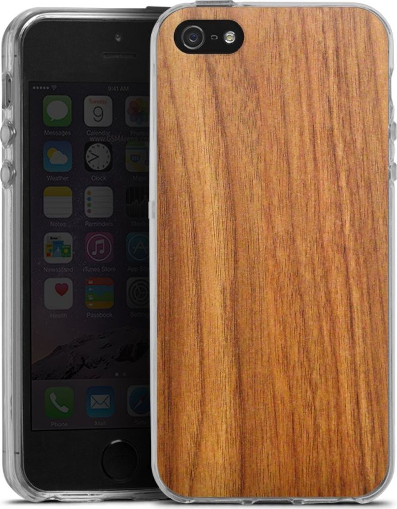 DeinDesign Handyhülle für Apple iPhone 5s Silikon Hülle Case Smartphone Schutzhülle Holz Holzoptik Lärche