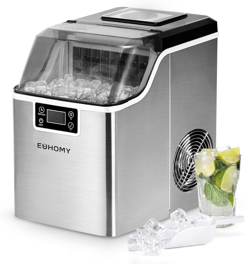 EUHOMY Eiswürfelmaschine Edelstahl Produktbild 