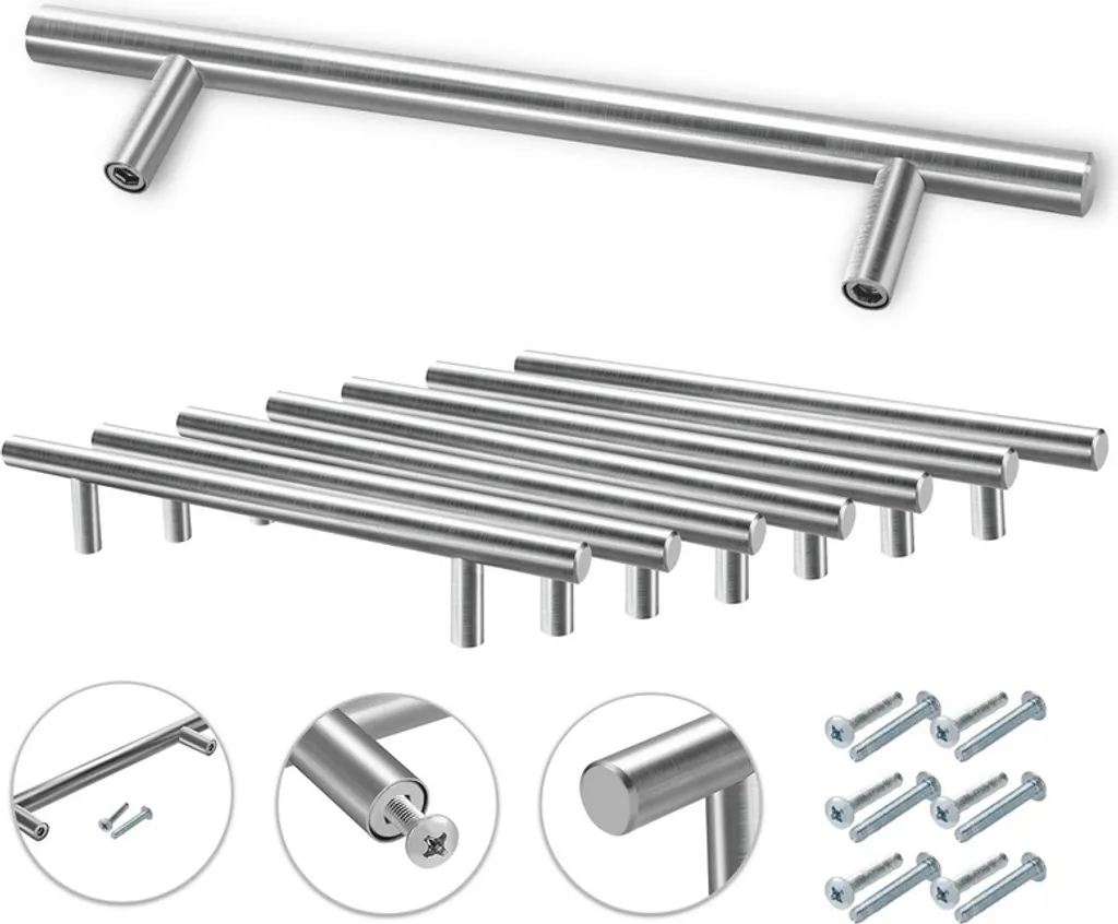 TolleTour maniglia per armadietto maniglie per ringhiera maniglia per cucina maniglia per armadietto maniglie 188*128*12MM 50 pezzi