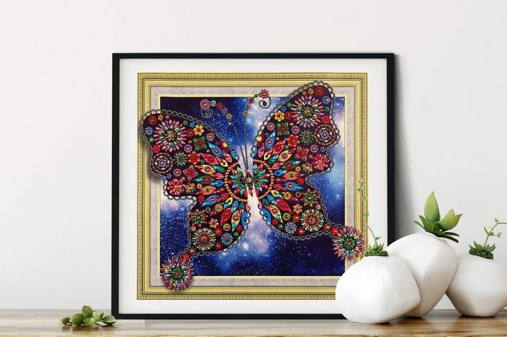 Broderie de diamants Papillon de conte de fées - Kit relaxation 47x47 - 2