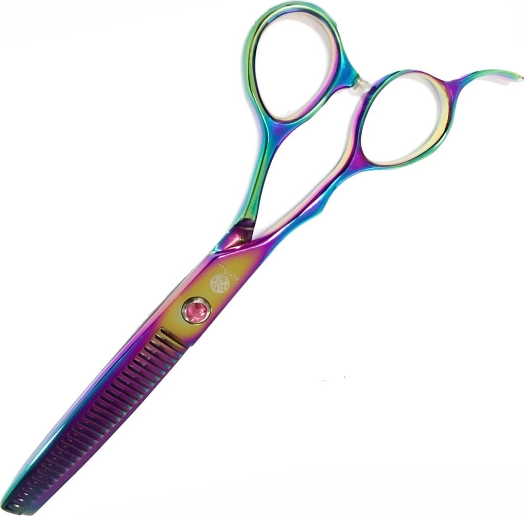 PURPLE DRAGON Ausdünnungs-Scheren linkshändig 6,0 Offset Friseurscheren zum Haarschneiden für den Salon Linie Superior