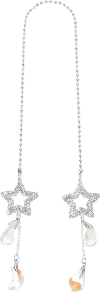 1 Paar künstlicher Kristall hohler fünfzackiger Stern Auto-Rückspiegelanhänger Zubehör Auto-Hängeschmuck Klar