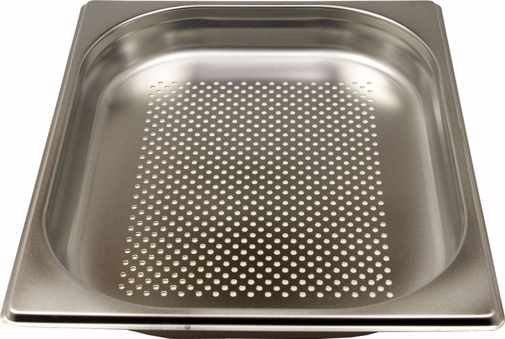 AcMax GN 1/2 Gastronormbehälter GN-Behälter Edelstahl 2,5 Liter Tiefe 40mm Gastronorm gelocht