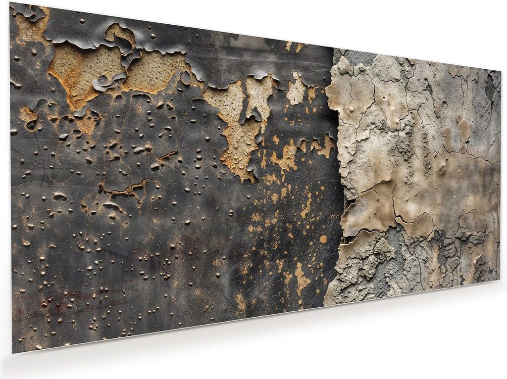 Glasbild 120x60cm in XXL für Wohnzimmer, Schlafzimmer Motiv Verwitterte Oberfläche