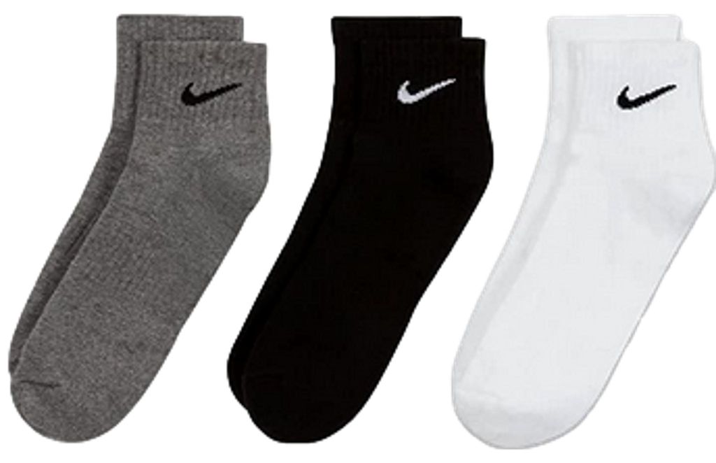 3 Paar Nike Socken Herren Damen SX7677 - Farbe: weiß grau Produktbild 