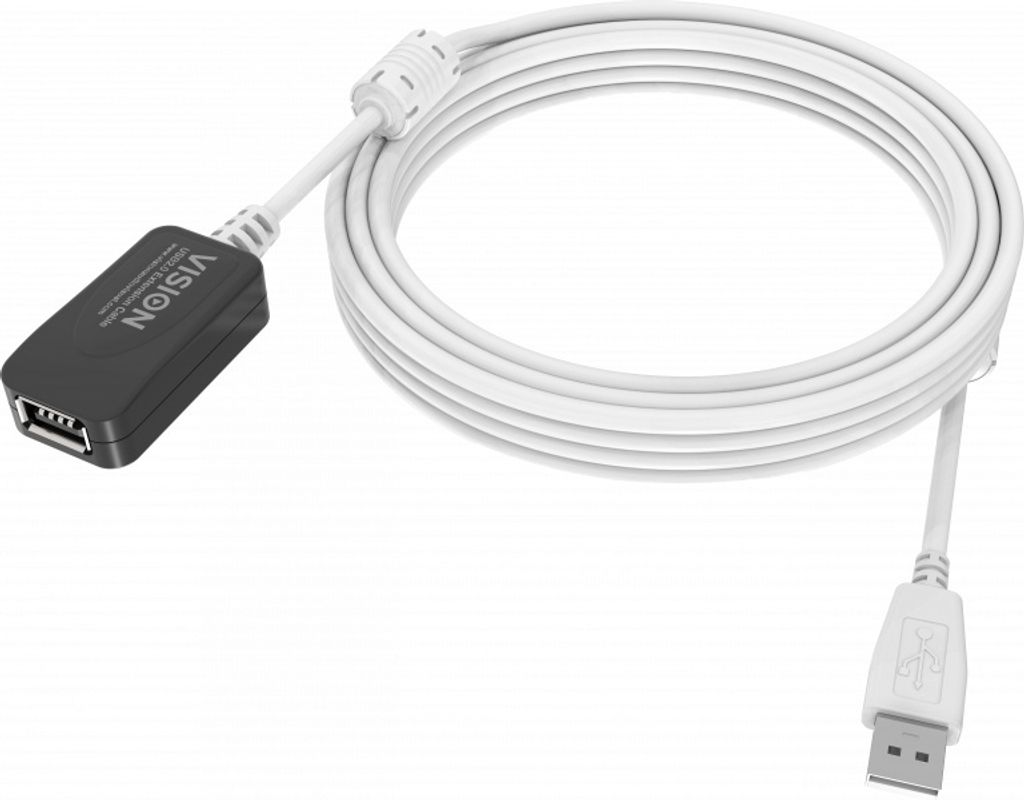 Vision TC 5MUSBEXT+ USB-Kabel 5 m USB 2.0 USB A Weiß