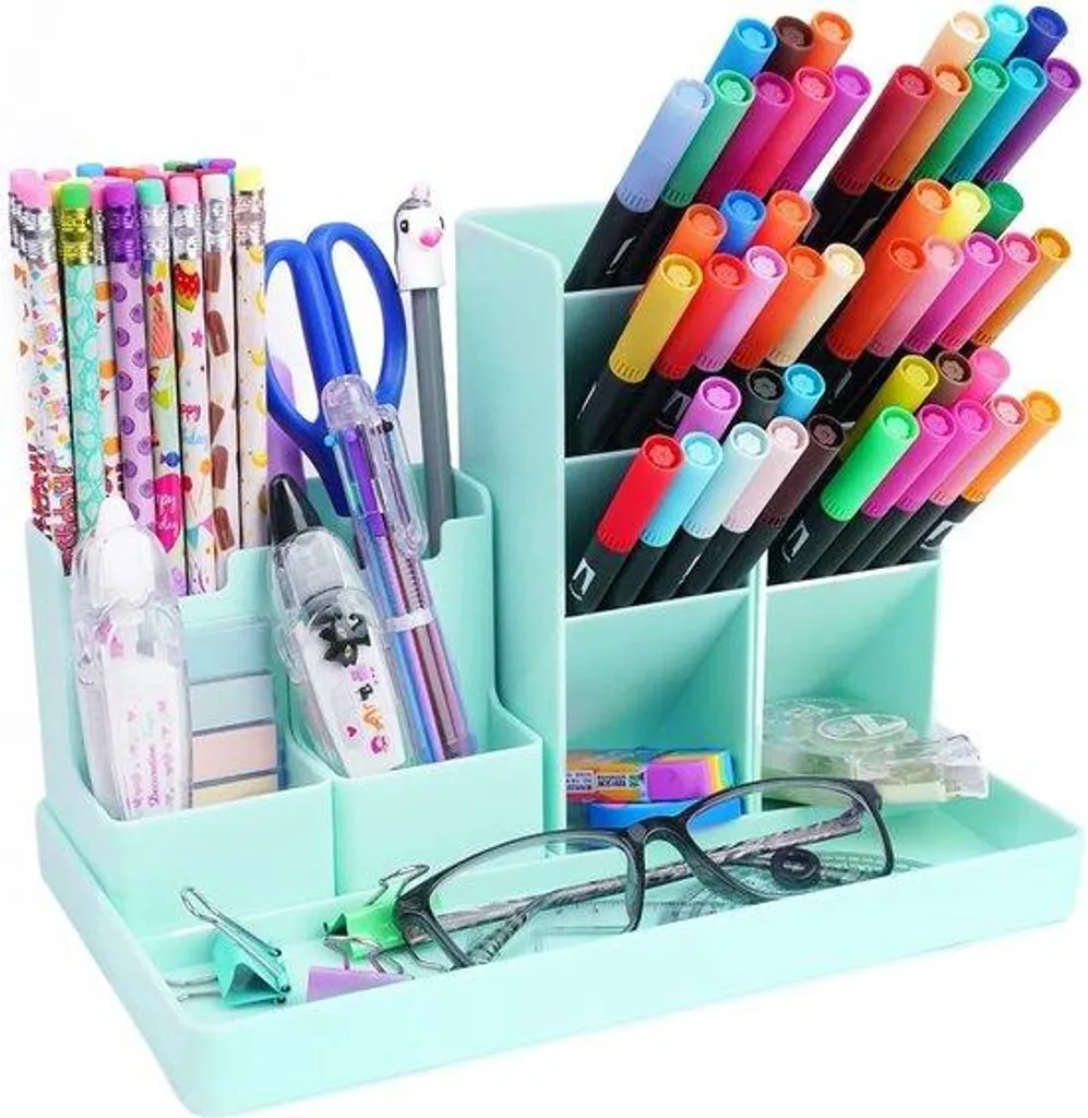 Set de rangement de bureau 5 éléments vert pour fournitures scolaires