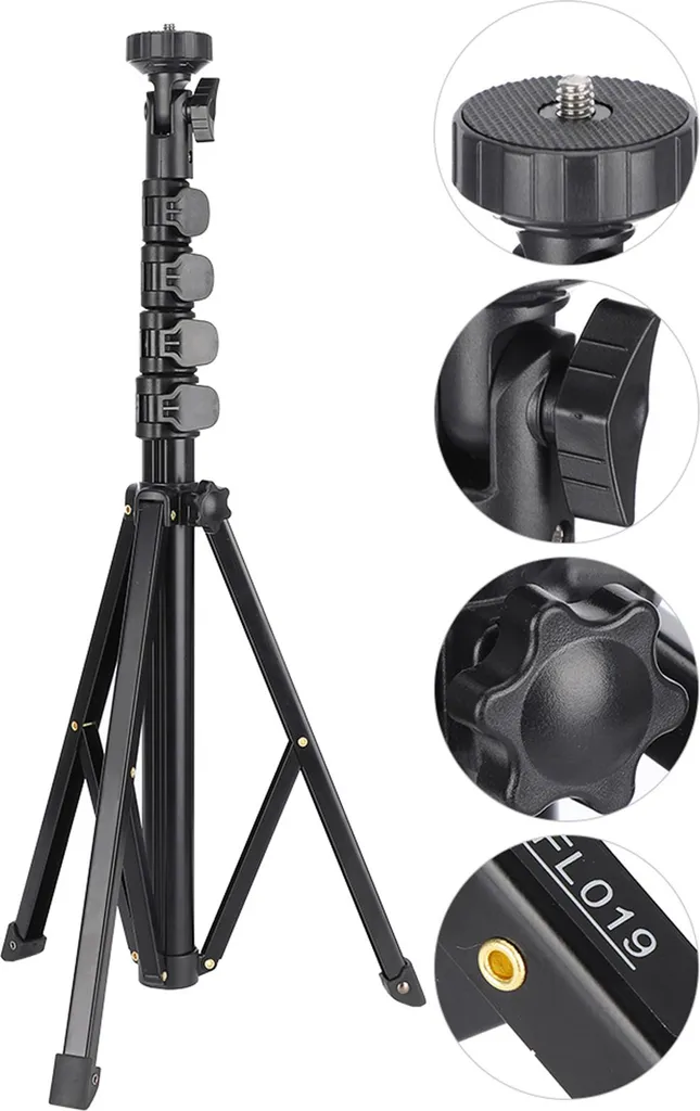 Trépied de streaming mobile et support d'éclairage polyvalent en aluminium - 2