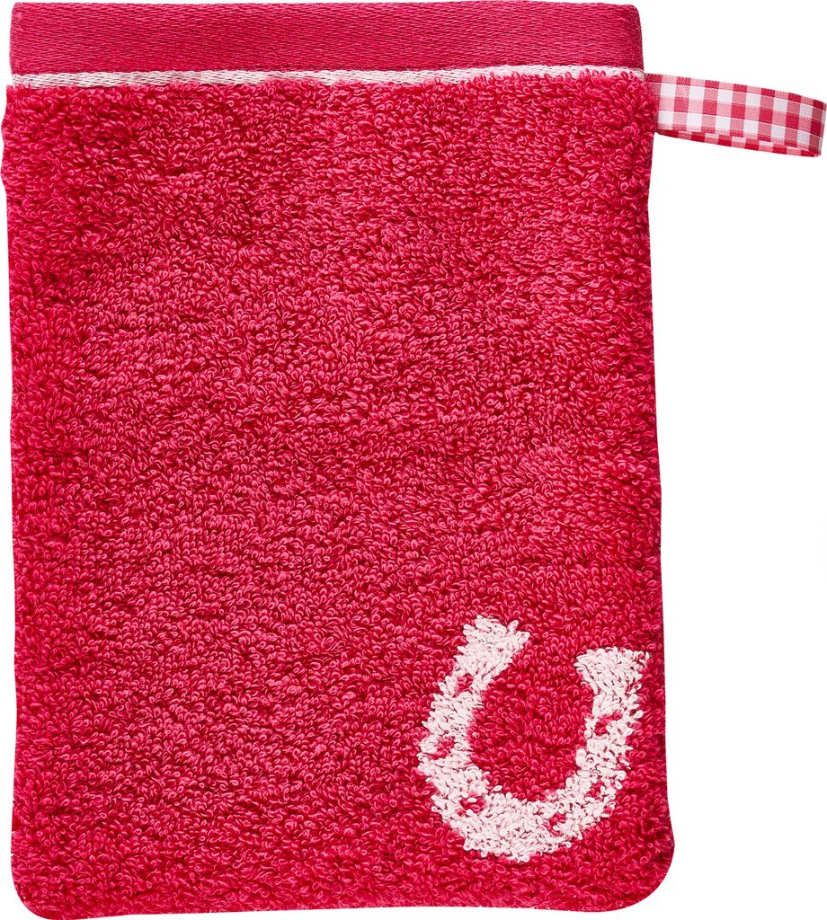 Dyckhoff Waschhandschuh Pferdefreunde pink, 16 x 21 cm
