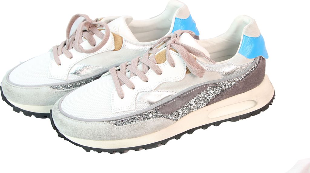 Hidnander Threedome Damen Sneaker Laufschuhe Sport grau Glitzer Grösse 41