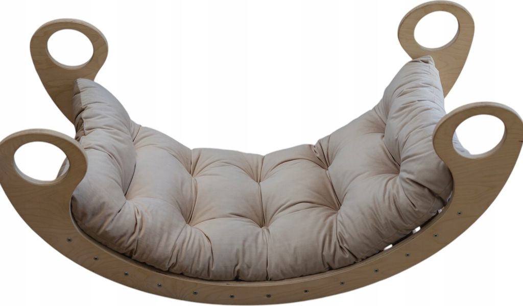 Hellbeige Samtkissen für eine Babyschaukel 70x35x8 cm, Montessori-Rocker, Kissen für Rocker Montessori geeignet für Jungen und Mädchen ab 6 Mon...