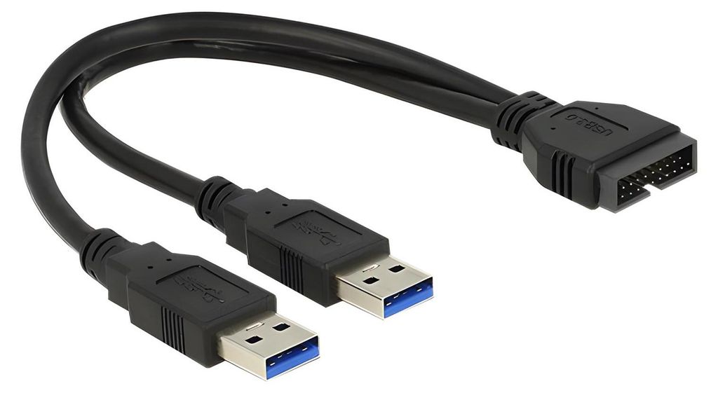 DELOCK USB3.0 Kabel Pinheader 19pin -> 2x A St/St 0.2