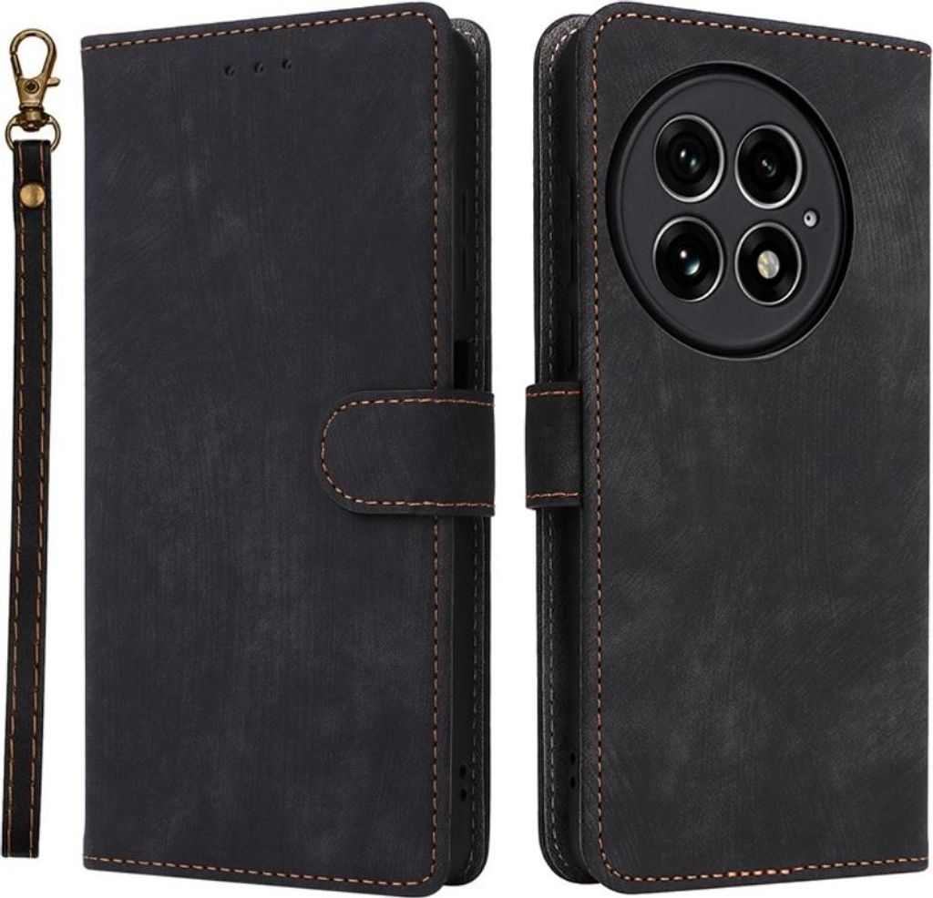 OnePlus 13 Hülle - Coverup Klapphülle mit Schlüsselband - Schwarz