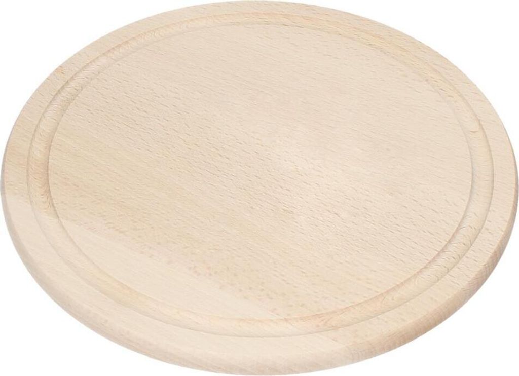 Schneidebrett Holz "Woody" Rund - robustes Holzbrett mit 13 mm Dicke - ideal für Küche und Frühstück - Natur