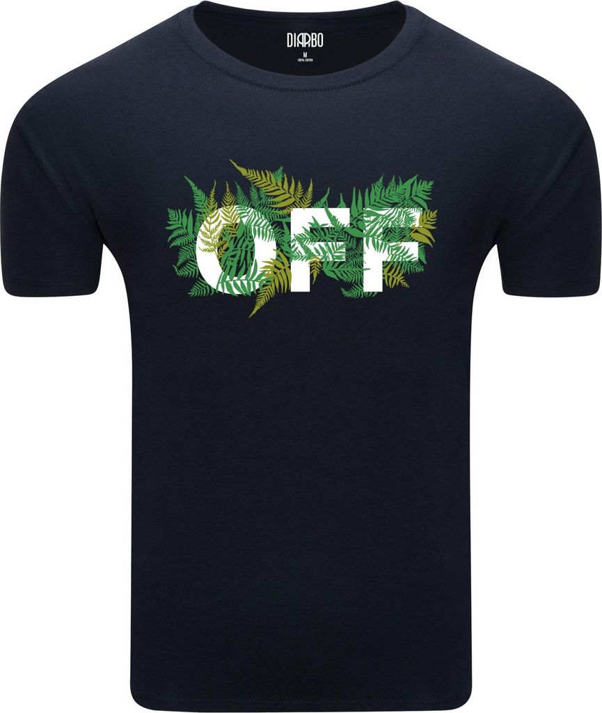 Diarbo Herren T-Shirt mit Gaming Druck Off Dunkelblau Gr.XL