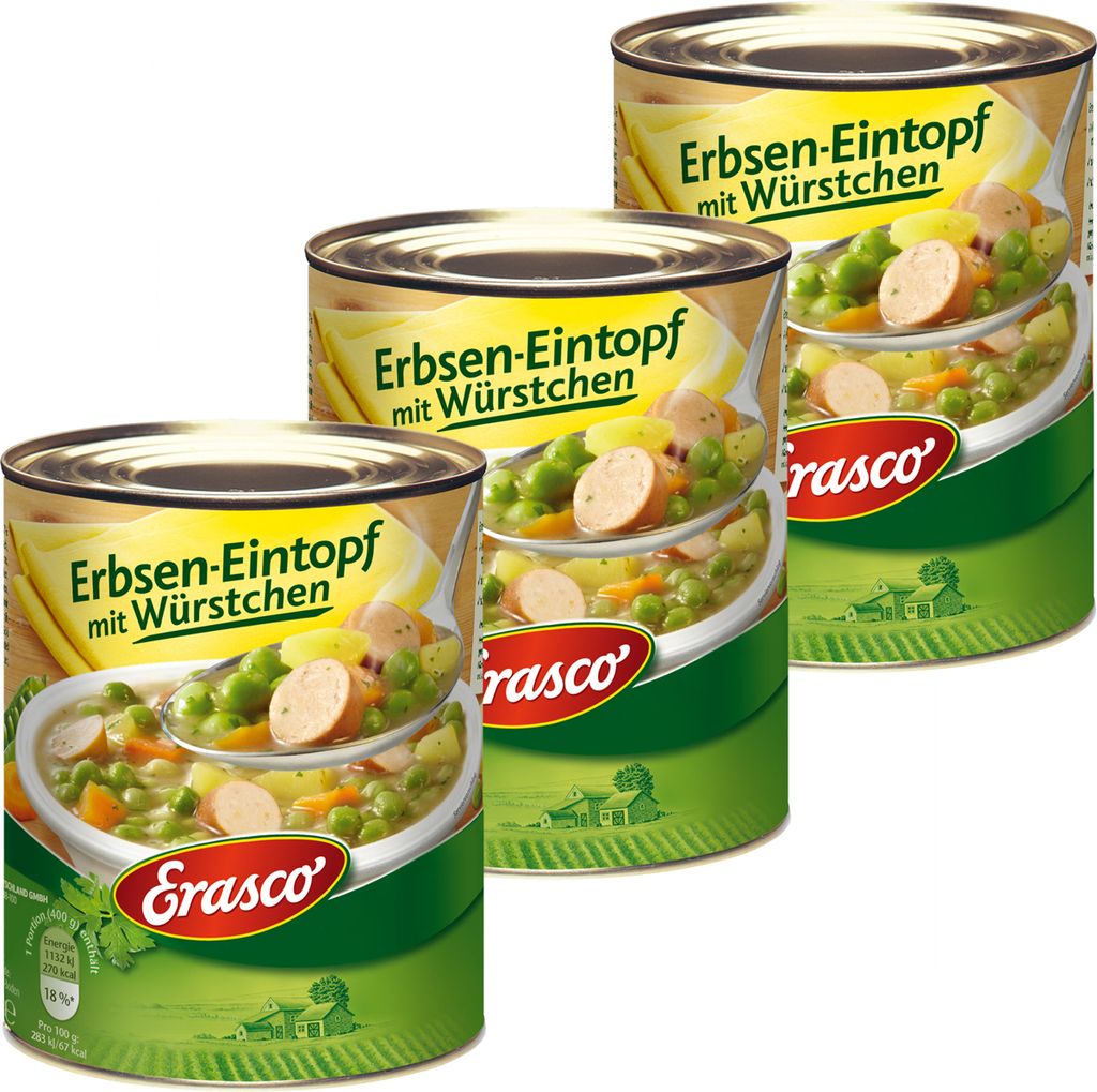 Erasco hrachový guláš s klobásami, šetrně připravený 800g Obrázek produktu 