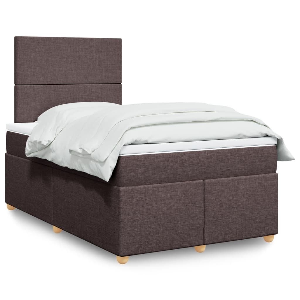 Möbel Boxspringbett mit Matratze Dunkelbraun 120x200 cm Stoff - Bettrahmen 3293543