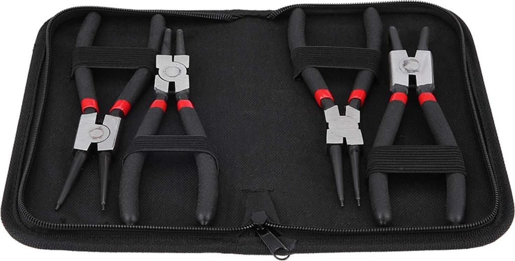 Innere und äußere Sicherungsringzangen - 4 Stück - 7 Zoll Sicherungsringzangen - Gerade elastische Ringzangen Werkzeuge - Innere gebogene äuße...