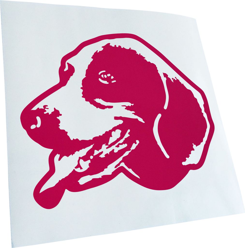 Kiwistar - Autoaufkleber - Harrier Hund - Pink - 30x25cm - Aufkleber für Auto, Laptop, Fahrrad, LKW, Motorrad mehrfarbig JDM Decal Racing